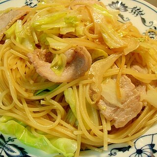 豚と春キャベツの柚子胡椒風味パスタ